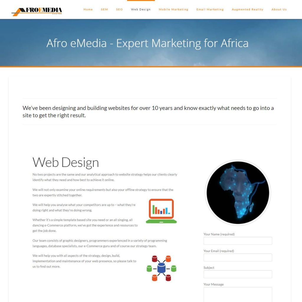 afro website screenshot