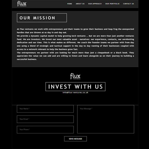 flux website screenshot