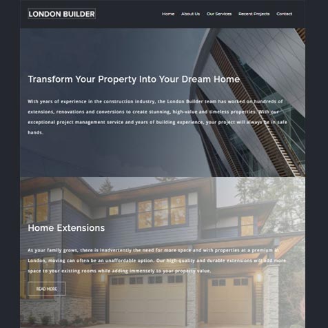 london building website screenshot