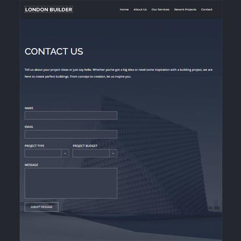 london building website screenshot