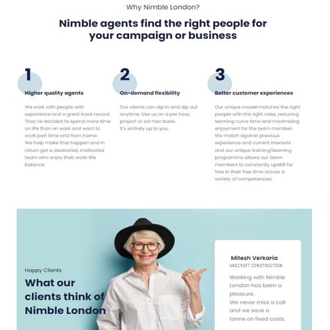 nimble london website screenshot