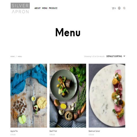 silver apron website screenshot